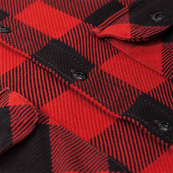 mens black&red check flannel long sleeve shirts