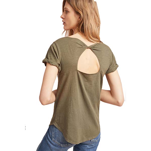 girls fashion backless short sleeve t-shirt